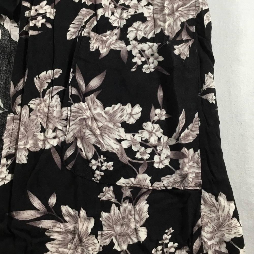 Spiritual Gangster Maya Black Floral Tie-Front Kimono Robe Swimsuit Cover Up OS - Picture 6 of 10
